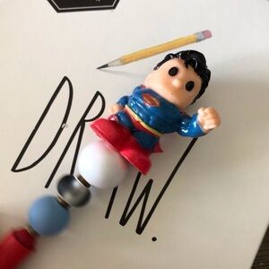 DC Superman handmade beaded pen